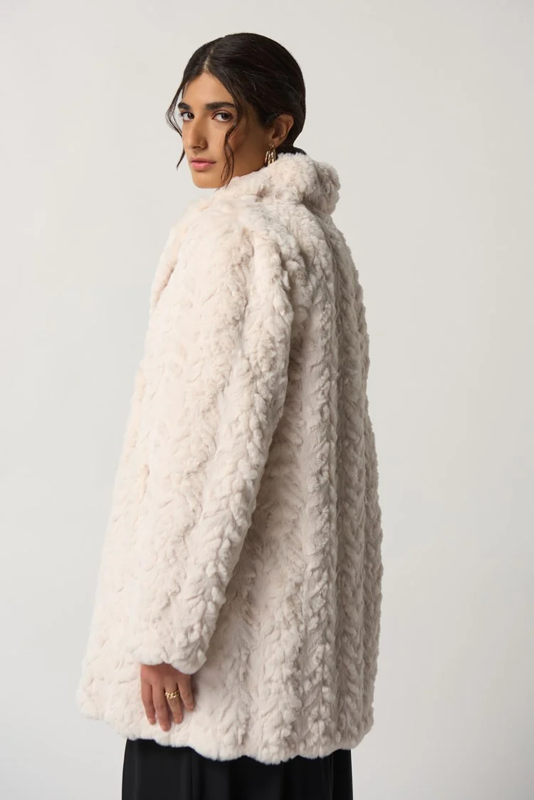 Cream faux fur clearance coat