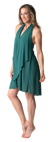 COVER ME 51164 HALTER/SCARD DRESS GREEN & BLACK AVAILABLE