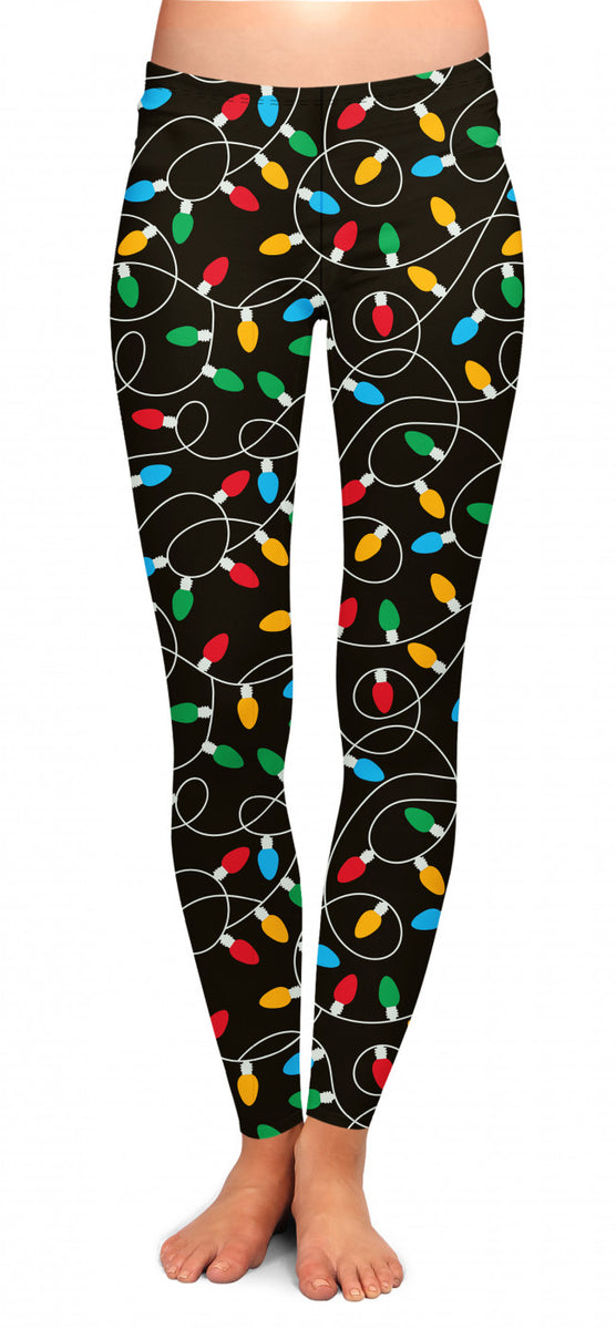 Two Left Feet Women's Misses Holiday Leggings, Ornament Overboard