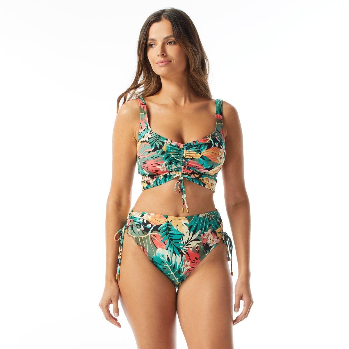 Coco Reef Elevate Bra Sized Shirred Underwire Bikini Top - St. Tropez  Leopard