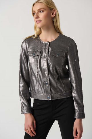 Joseph Ribkoff 234932 Sequin Jacket with Faux Pockets