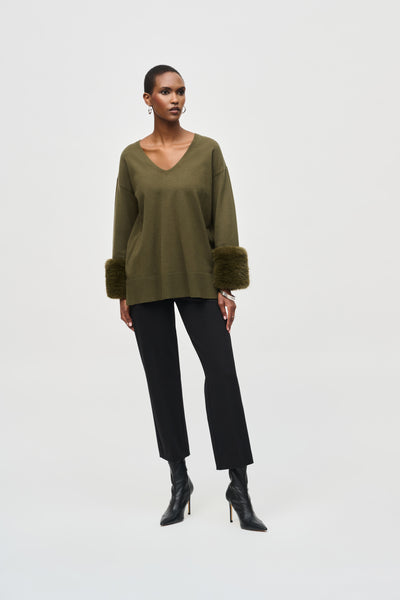 JOSEPH RIBKOFF 243049F25 HEAVY KNIT STRIAGHT PULL-ON PANTS