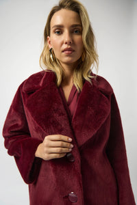 JOSEPH RIBKOFF 253902 FAUX FUR STRAIGHT COAT 2 COLOURS