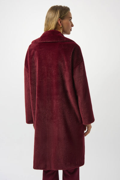 JOSEPH RIBKOFF 253902 FAUX FUR STRAIGHT COAT 2 COLOURS