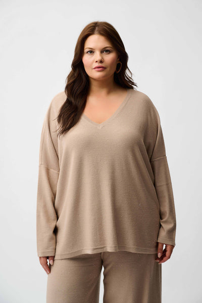 JOSEPH RIBKOFF 244921F25 SEQUINED SWEATER KNIT BOXY TOP