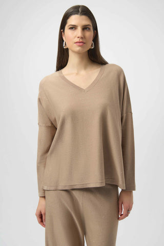 JOSEPH RIBKOFF 244921F25 SEQUINED SWEATER KNIT BOXY TOP