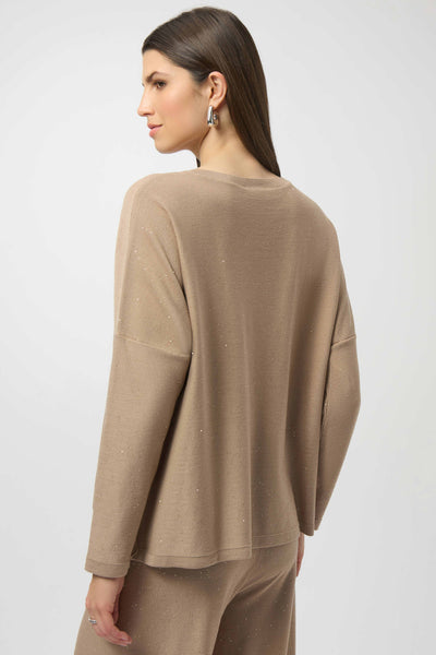 JOSEPH RIBKOFF 244921F25 SEQUINED SWEATER KNIT BOXY TOP