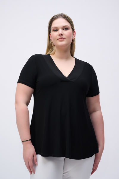 JOSEPH RIBKOFF 251125S26 SILKY KNIT FLARED TOP- 2 COLOURS