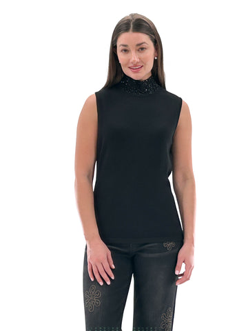 ORLY 252174 MOCK NECK TANK WITH SPARKLE NECK - 2 COLOURS