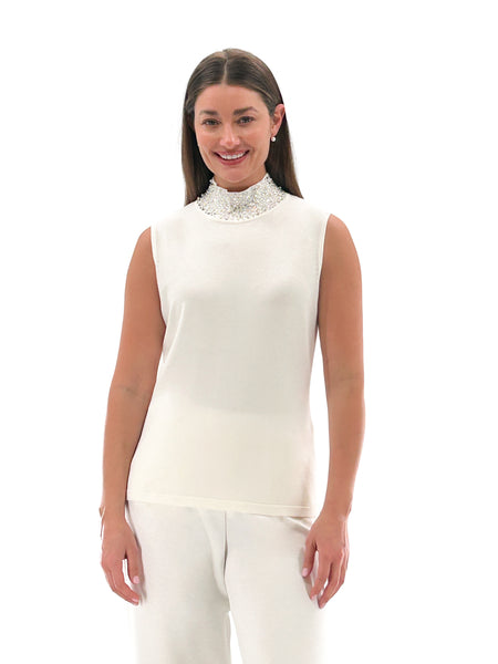 ORLY 252174 MOCK NECK TANK WITH SPARKLE NECK - 2 COLOURS