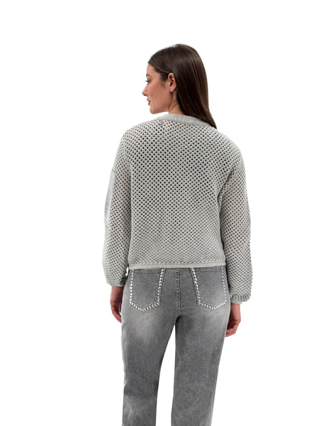 ORLY 252279 ZIP-UP MESH SWEATER