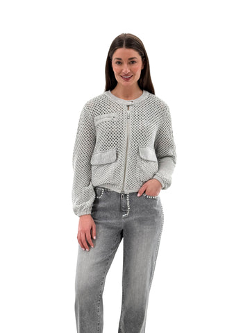 ORLY 252279 ZIP-UP MESH SWEATER