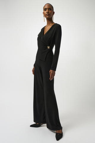 JOSEPH RIBKOFF 253046 SILKY KNIT WIDE-LEG JUMPSUIT