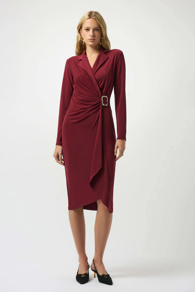 JOSEPH RIBKOFF 253145 MOSS CREPE WRAP DRESS 2 COLOURS