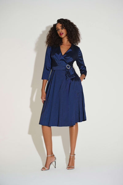 JOSEPH RIBKOFF SIGNATURE 253777 STRETCH TAFFETA FIT & FLARE DRESS