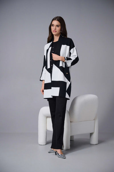 JOSEPH RIBKOFF 253901 JACQUARD SWEATER KNIT COLOUR-BLOCK COVER UP