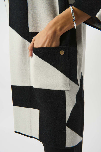 JOSEPH RIBKOFF 253901 JACQUARD SWEATER KNIT COLOUR-BLOCK COVER UP