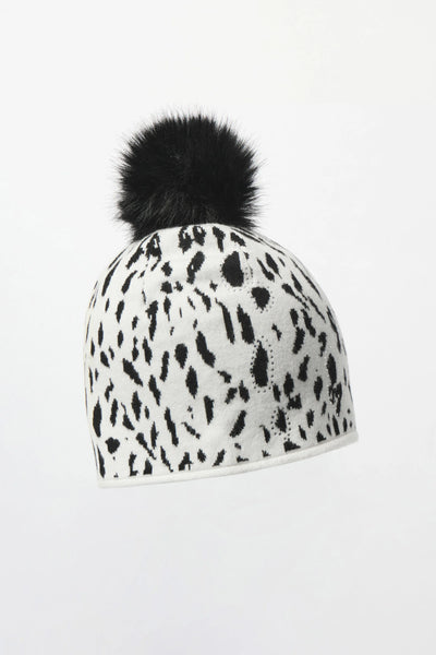 JOSEPH RIBKOFF 253971 KNITTED ANIMAL PRINT POM POM HAT