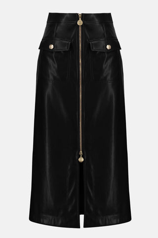 JOSEPH RIBKOFF 253991 LEATHERETTE LONG PENCIL SKIRT