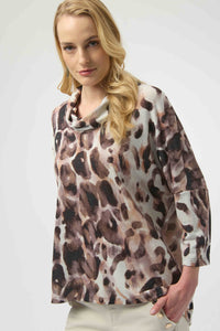 JOSEPH RIBKOFF 254033 SWEATER KNIT ANIMAL PRINT TUNIC