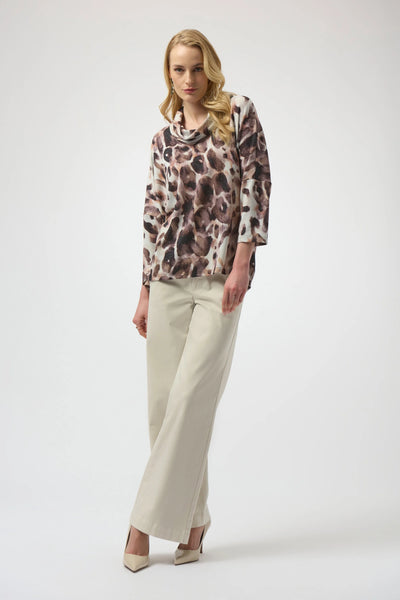 JOSEPH RIBKOFF 254033 SWEATER KNIT ANIMAL PRINT TUNIC