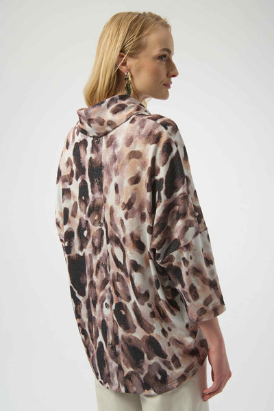 JOSEPH RIBKOFF 254033 SWEATER KNIT ANIMAL PRINT TUNIC