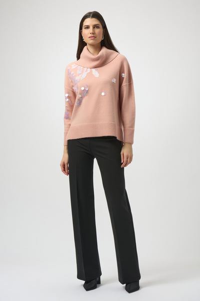 JOSEPH RIBKOFF 254046 HEAVY KNIT WIDE LEG PULL-ON PANTS