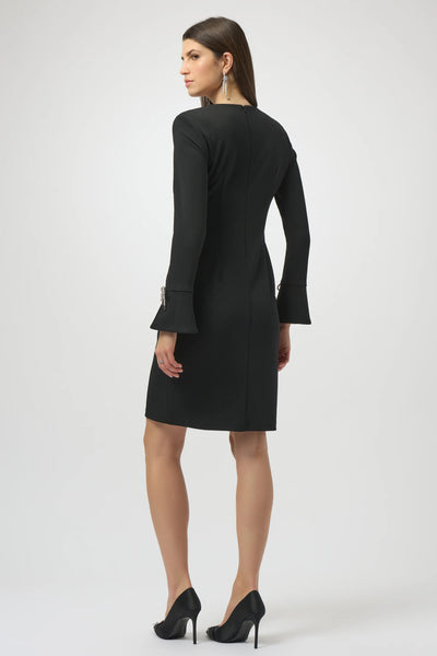 JOSEPH RIBKOFF 254048 Scuba Crepe Shift Dress With Rhinestone Bows