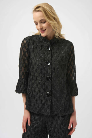 JOSEPH RIBKOFF 254073 Lurex Cascade Trapeze Jacket