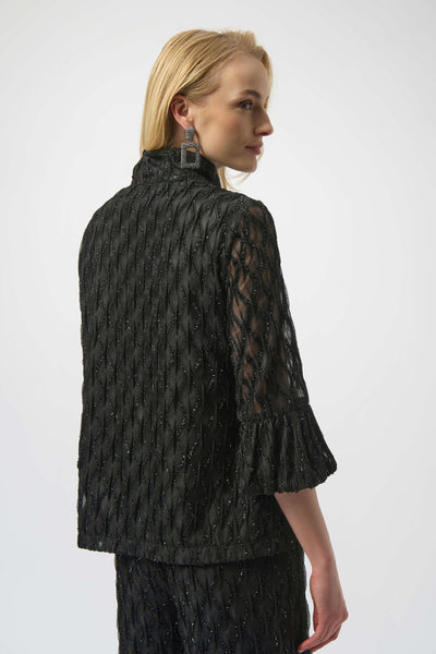 JOSEPH RIBKOFF 254073 Lurex Cascade Trapeze Jacket