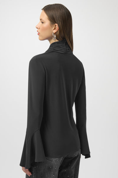 JOSEPH RIBKOFF 254114 SILKY KNIT FITTTED COWL NECK TOP