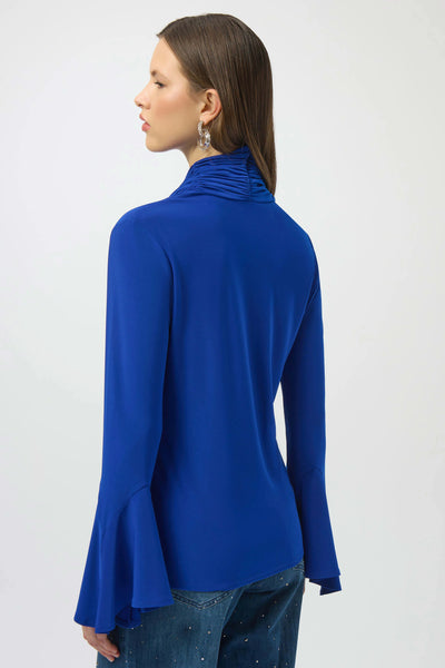 JOSEPH RIBKOFF 254114 SILKY KNIT FITTTED COWL NECK TOP