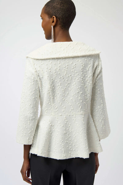 JOSEPH RIBKOFF 254184 SEQUINED BOUCLE KNIT PEPLUM JACKET