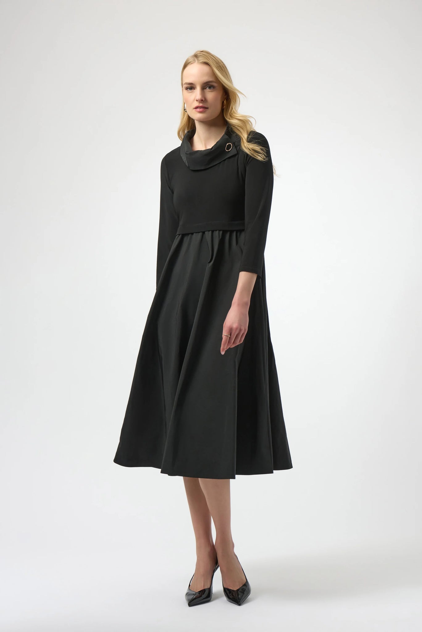 JOSEPH RIBKOFF 254207 SILKY KNIT AND MEMORY FIT AND FLARE DRESS