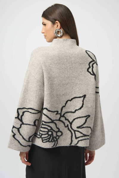 JOSEPH RIBKOFF 254943 SWEATER KNIT FLORAL PRINT PULLOVER