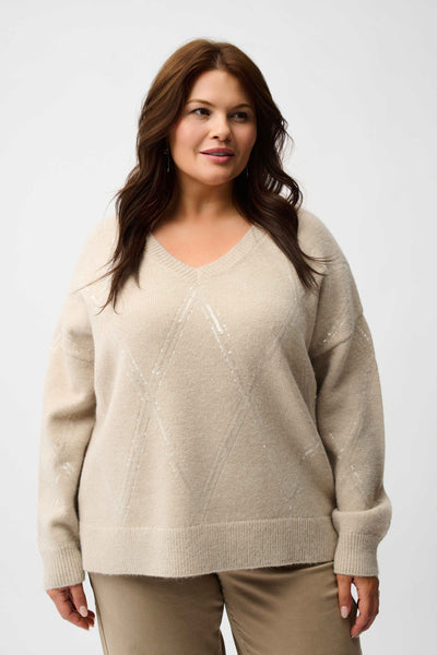 JOSEPH RIBKOFF 254949 SWEATER KNIT PULLOVER WITH SEQUINS