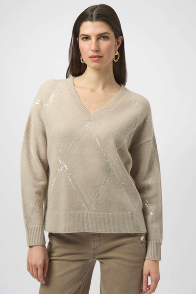 JOSEPH RIBKOFF 254949 SWEATER KNIT PULLOVER WITH SEQUINS