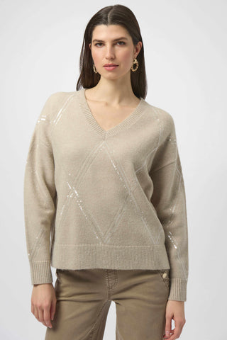 JOSEPH RIBKOFF 254949 SWEATER KNIT PULLOVER WITH SEQUINS
