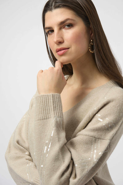 JOSEPH RIBKOFF 254949 SWEATER KNIT PULLOVER WITH SEQUINS