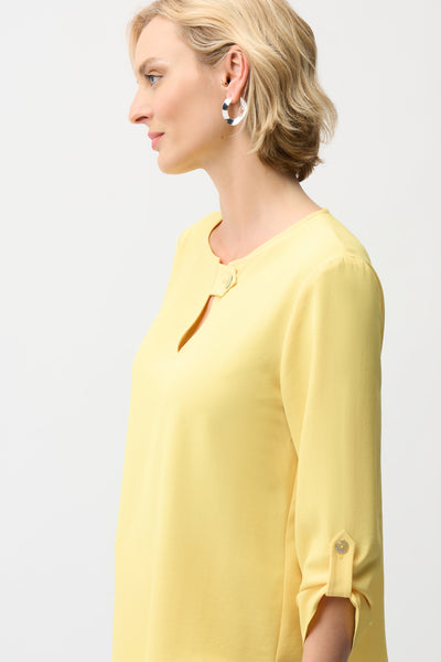 JOSEPH RIBKOFF 261036 Eggshell Boxy Top With Keyhole Neckline- 2 COLOURS