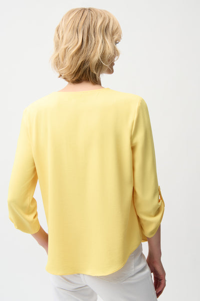 JOSEPH RIBKOFF 261036 Eggshell Boxy Top With Keyhole Neckline- 2 COLOURS