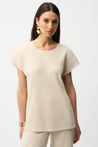 JOSEPH RIBKOFF 261192 Pleated Scuba Crepe Boxy Top
