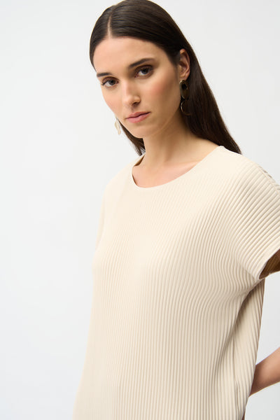 JOSEPH RIBKOFF 261192 Pleated Scuba Crepe Boxy Top