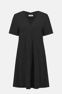JOSEPH RIBKOFF 261210 SILKY KNIT A-LINE DRESS WITH OVERLAPPING V