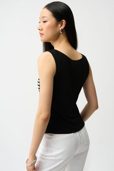 JOSEPH RIBKOFF 261270 Cascade Knit Geometric Print Peplum Jacket and Camisole Set