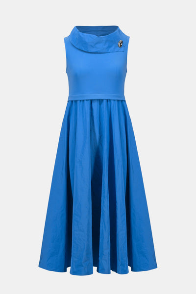 JOSEPH RIBKOFF 261274 Silky Knit And Memory Fit and Flare Dress With Shawl Collar