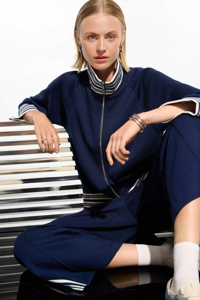 JOSEPH RIBKOFF 261617 SCUBA JERSEY JACKET WITH FUNNEL COLLAR