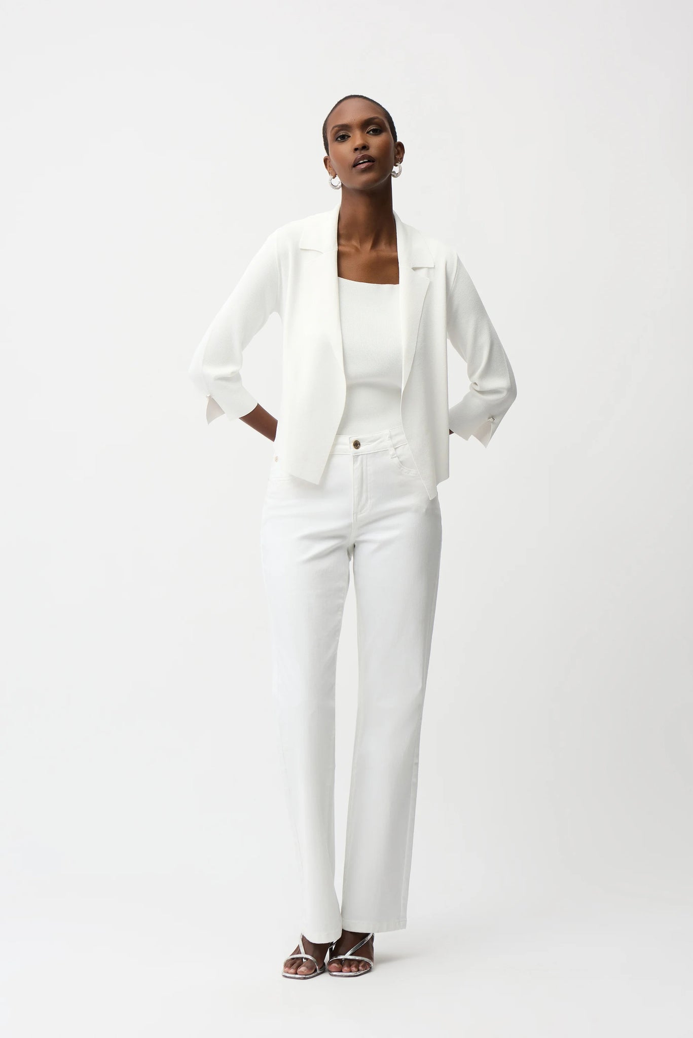 JOSEPH RIBKOFF 261920 VISCOSE BLEND OPEN-FRONT CARDIGAN- 2 COLOURS