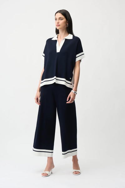 JOSEPH RIBKOFF SPORT 261942 Viscose Blend Culotte pants With Stripe Detail