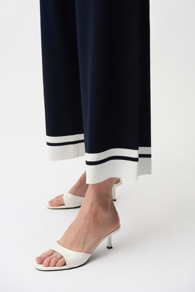 JOSEPH RIBKOFF SPORT 261942 Viscose Blend Culotte pants With Stripe Detail